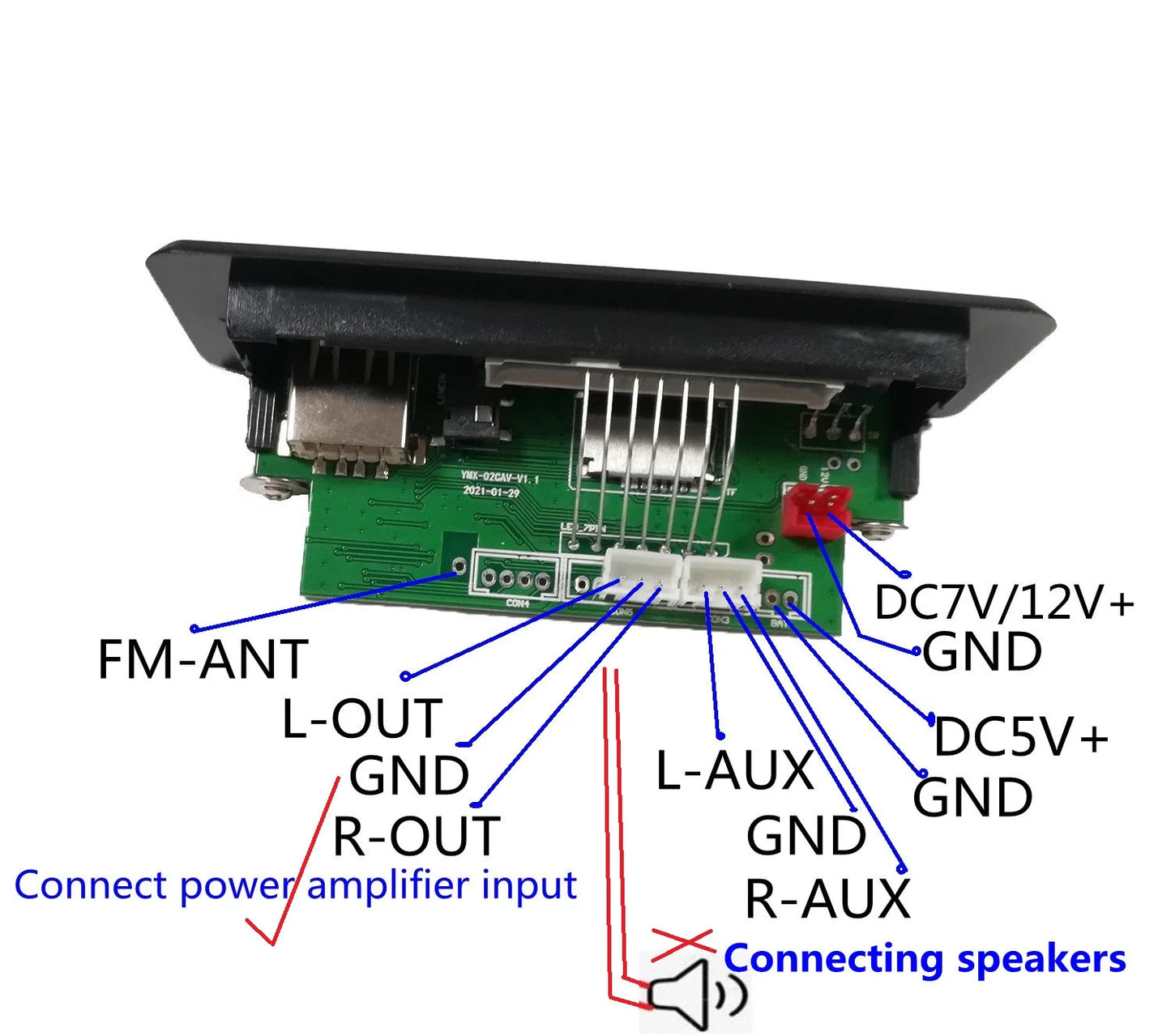 Speaker modification MP3 decoder LED display 12v5V universal lossless Wav module audio decoder PCBA