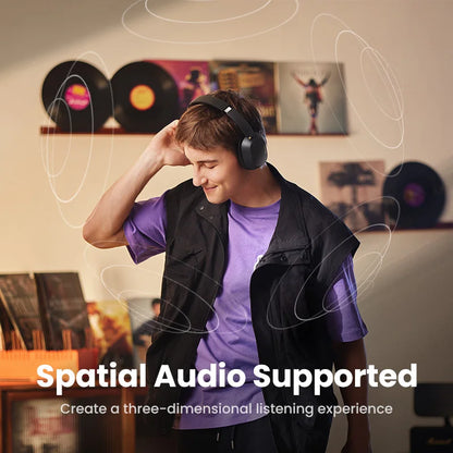 UGREEN Max5c Wireless Bluetooth Headphones ANC 43dB Active Noise Cancellation Hi-Res LDAC 75H Spatial Audio Earphones Headset