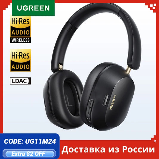 UGREEN Max5c Wireless Bluetooth Headphones ANC 43dB Active Noise Cancellation Hi-Res LDAC 75H Spatial Audio Earphones Headset